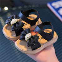 Nuevos zapatos de princesa de suela blanda para niñas, sandalias infantiles antideslizantes  Negro
