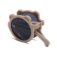 Gafas de sol plegables para niños con diseño de oso  café
