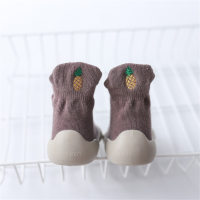 Children's fruit embroidery socks shoes toddler shoes  Gray