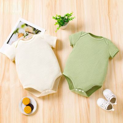 Macacão de bebê, roupas de bebê e crianças, terno de engatinhar de bebê masculino e feminino, recém-nascido verão com capuz triangular de manga curta