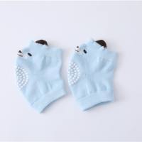 Spring and summer baby terry socks dotted anti-slip anti-fall crawling protective gear baby knee pads  Multicolor