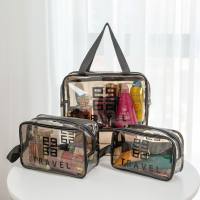 Transparent cosmetic bag Internet celebrity ins style super hot small portable female travel large capacity waterproof toiletry bag storage bag  Gray