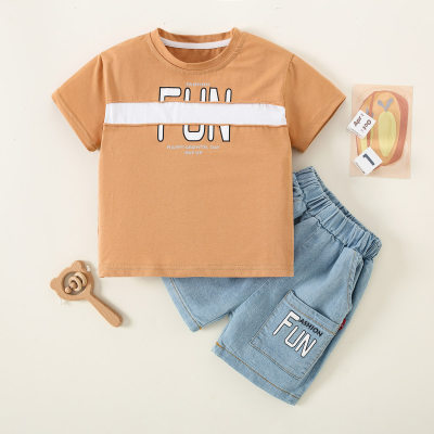 Toddler Boy Casual Letter Print T-shirt & Shorts