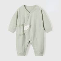 Baby jumpsuit newborn clothes pure cotton suit baby home clothes four seasons romper crawling clothes  Green
