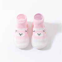 Sapatos infantis antiderrapantes com padrão animal para crianças  Rosa
