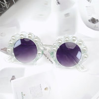 Children's cute shell inlaid pearl glasses  Blue