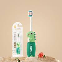 Cartoon children's toothbrush super soft silicone toothbrush that does not hurt the gums  Green