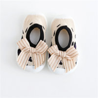 Chaussettes de style princesse avec nœud pour enfants, chaussures pour tout-petits  Kaki