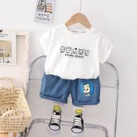 Boys summer short-sleeved two-piece suit  White