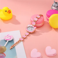 Reloj de pulsera lindo gato KT para niños  Rosado
