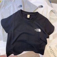 Camiseta de algodón puro para niños, camiseta a la moda para bebés, camiseta de manga corta de nuevo estilo para niños y niñas de verano 2023  Negro