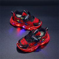 أحذية رياضية مضيئة بإضاءة LED على شبكة الإنترنت للأطفال من Spider-Man  أحمر