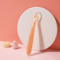 Maternal and infant products baby soft head silicone food spoon food grade baby rice paste puree spoon children feeding tableware  Orange