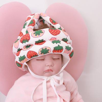 Sombrero de almohada de cabeza protectora con estampado de unicornio de algodón puro para bebé