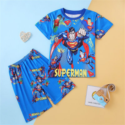 New style children's pajamas boys summer thin short-sleeved shorts boys summer children air-conditioned home clothes