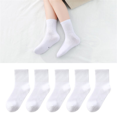 5PCS Toddler Children solid colorl Cotton Children's  Children's socks