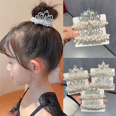 Accesorios para el cabello con perlas y tocado de corona de princesa para niños