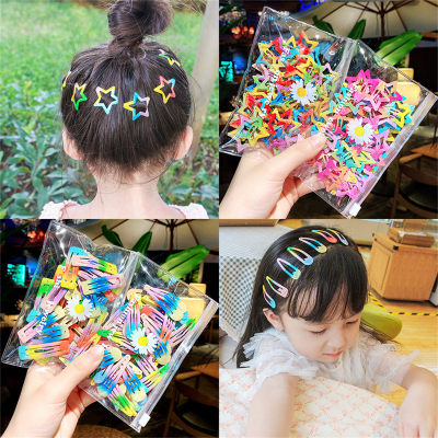 10 pcs Girls' Gradient Color Star Pattern Hairpins