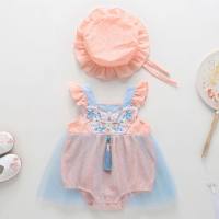Summer baby crawling clothes cross-border ins popular children's clothing baby jumpsuit newborn skirt baby triangle harem  Pink
