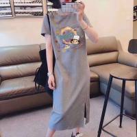 Nursing dress summer outing hot mom style fashion cartoon t-shirt skirt breastfeeding clothes maternity clothes summer clothes  Gray