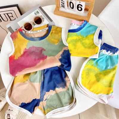 Boys vest suit summer baby short-sleeved shorts two-piece thin baby clothes