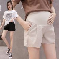 Maternity pants summer wide-leg pants linen belly shorts outer wear casual pants small home maternity leggings  Apricot
