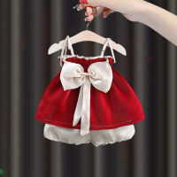 Baby girl summer style two-piece set baby 2023 new fashion suit one-year-old girl summer suit on behalf of  Red