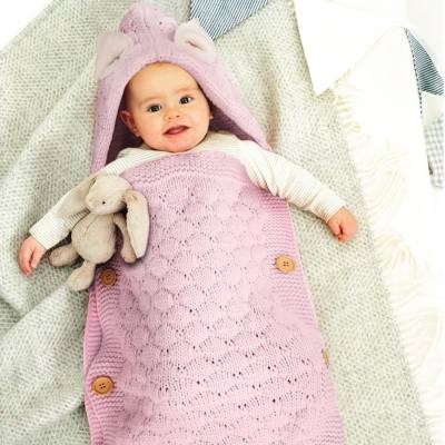 Sac de couchage pour bébé en pur coton, couleur unie, style lapin