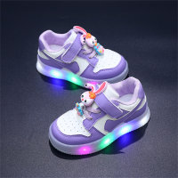 Zapatillas luminosas de niño color block con osito fresa  Púrpura