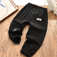 Boys pants spring and summer large and medium children's breathable mesh sports trousers children's loose casual anti-mosquito pants  Black