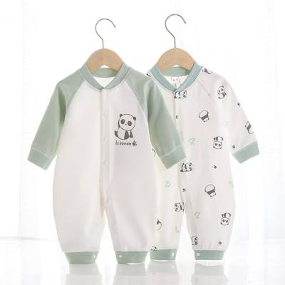 Quatro estações roupas para recém-nascidos novo macacão de botão desossado puro algodão roupas do bebê arnês