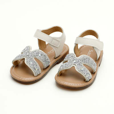 Sandalias de diamantes de imitación de moda para niñas pequeñas