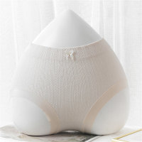Women's pure cotton crotch graphene breathable color matching mid-waist summer thin style  White