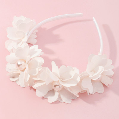 Tocados con decoración de flores de perlas para niñas pequeñas