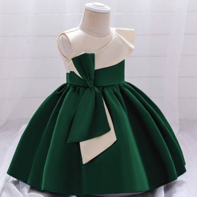 Baby Girl Color-block Big Bowknot   Formal Dress