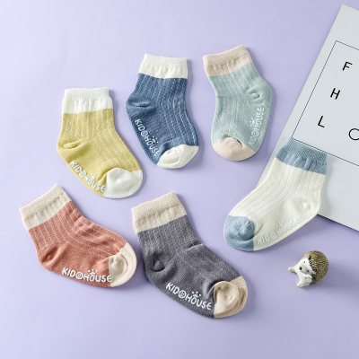 Baby Pure Cotton Color-block Non-slip Socks