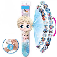 Children's cartoon 24 projections to see the time animation 3D watch  Multicolor