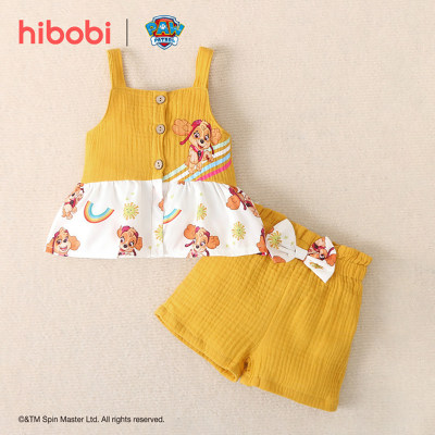 hibobi×PAW Patrol  Baby Girl Cartoon Print  T-Shirt & Shorts