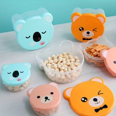 4Pcs Food Storage Containers with Bear Lids Fruit Vegetable Fridge Storage