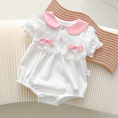 Baby clothes, summer clothes, baby girl's fashionable baby clothes, infants and young children's summer trip triangle crawling clothes