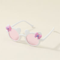 Toddler Girl Cartoon Style Bowknot Decor Sunglasses  White