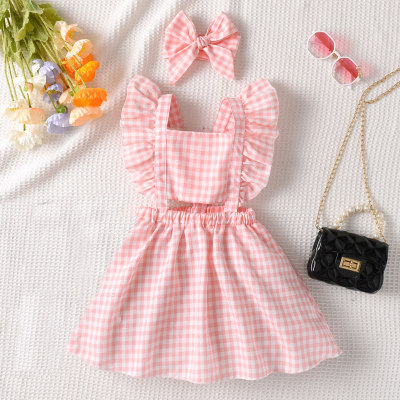 Toddler Girl Sweet Ruffle Plaid Dress