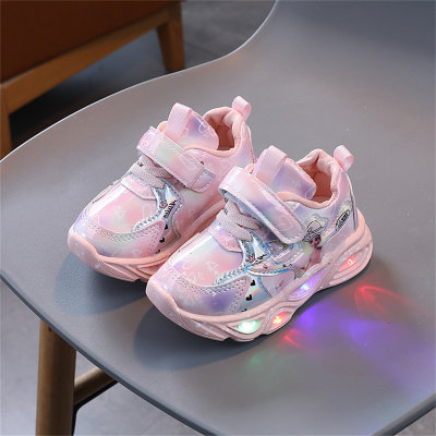 Zapatillas infantiles luminosas con estampado de dibujos animados estilo princesa