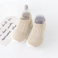 Toddler Solid Color Non-slip Knitted Shoes  White