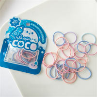 Children's 30-piece high-elastic candy-colored hair ties  Light Blue