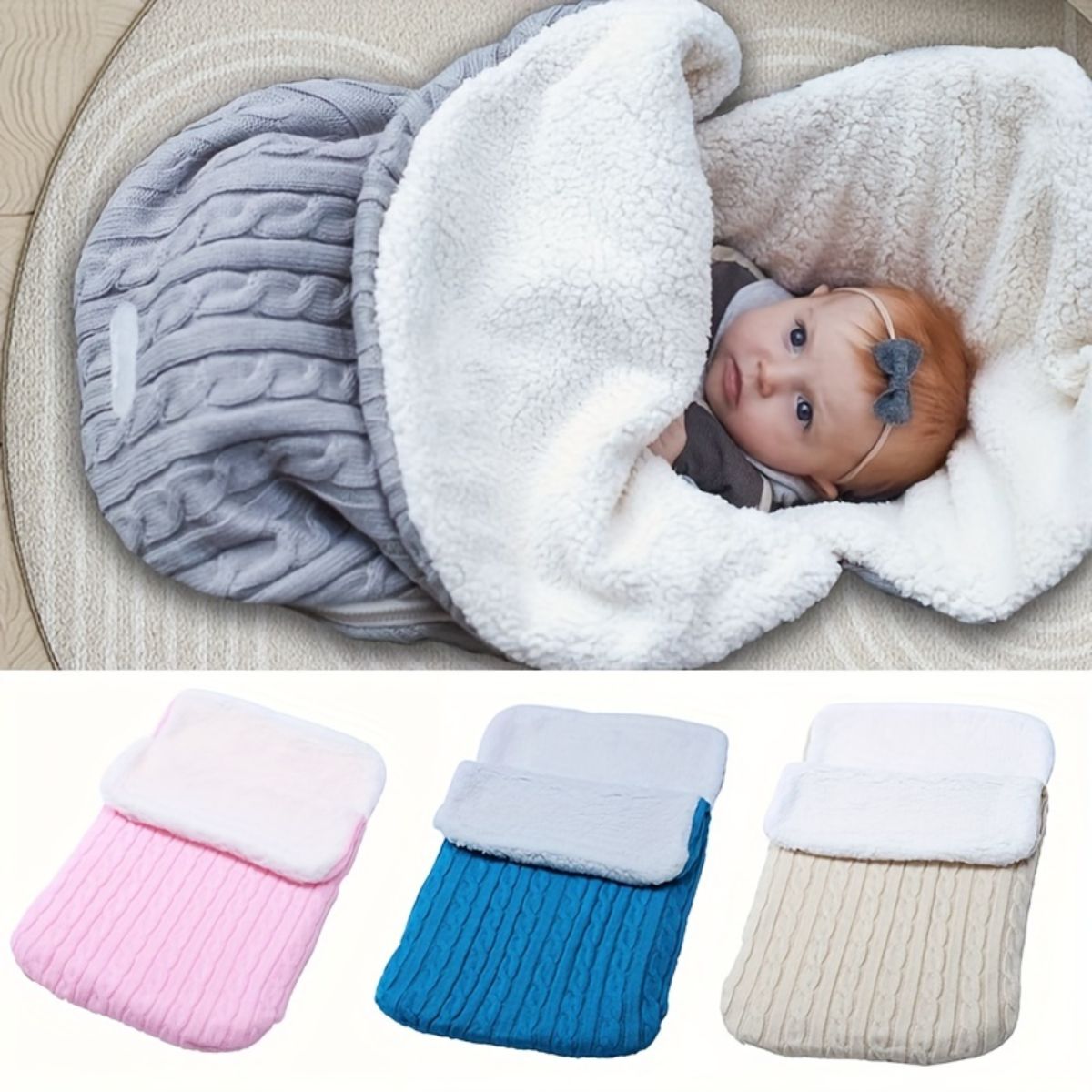 Baby fleece sleeping bag outdoor baby knitted sleeping bag wool