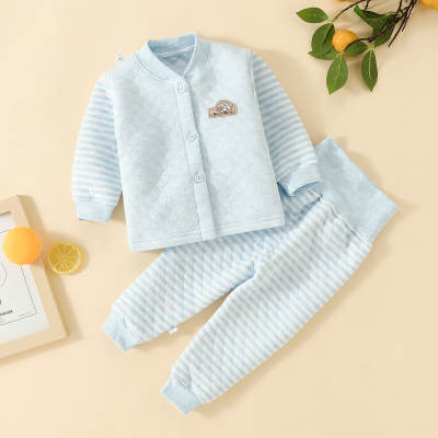 Toddler Solid Long Sleeve Thermal Cotton Top & Pants