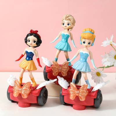 Congelado elétrico equilíbrio universal iluminação carro música dança princesa crianças e meninas brinquedos presentes de natal