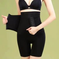 Nine-breasted Draw Back Hip Lift Corset Body Shaping Pants Breasted Panties  Black