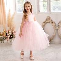 Summer princess dress girl dress flower girl wedding little girl birthday style dress children tutu skirt  Pink